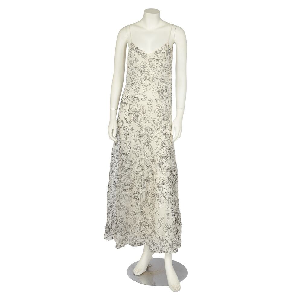 John Galliano printed gauze evening gown,